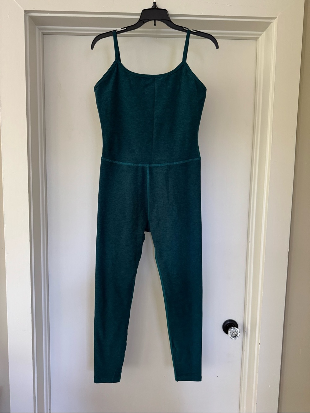 Beyond Yoga teal heather onesie  7/8 length